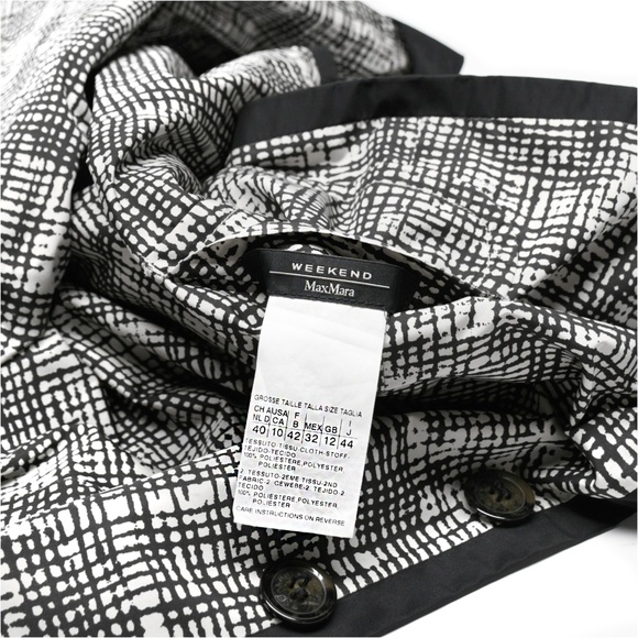 WEEKEND MAX MARA Women's Black/White Reversible Jacket Solid/Crosshatch Size 10 - Picture 3 of 15